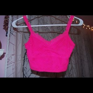 pink laced bralette