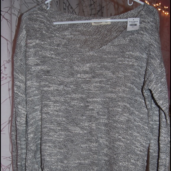 heather gray knit sweater