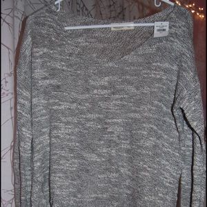 heather gray knit sweater