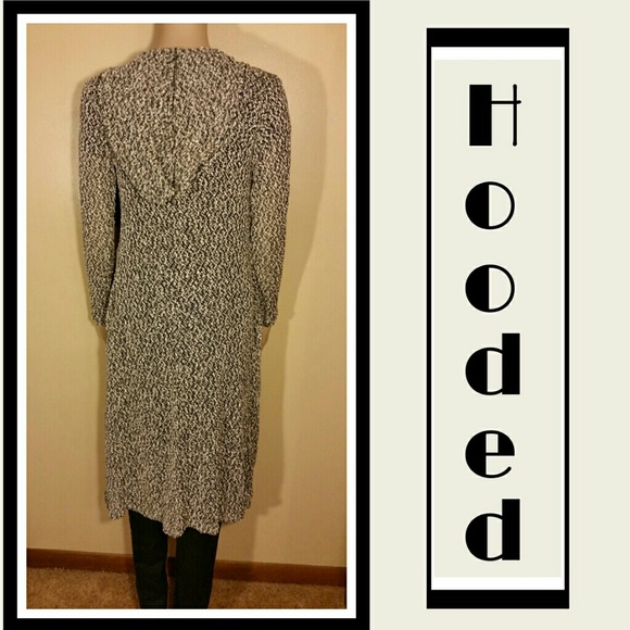 1804 Coin Hooded Drape Front Cardigan - Picture 2 of 2