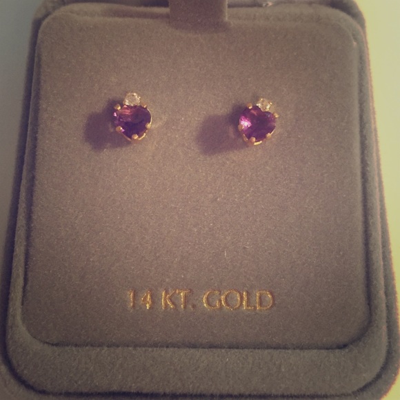 💜Final Markdown💜 14kt Gold & Purple Earrings