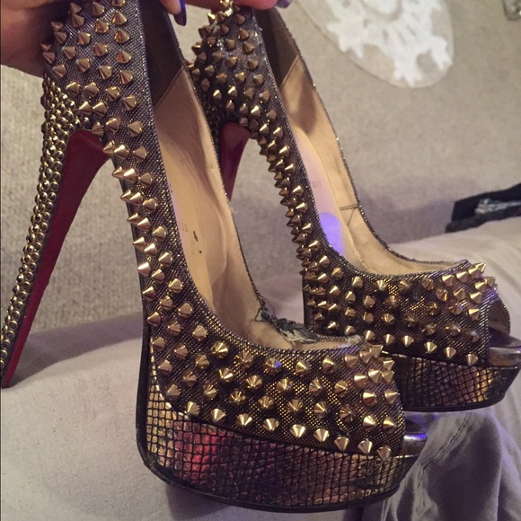 Christian Louboutin Black Suede Spike High Top Sneakers Size  Size 40 spiked louboutins