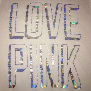 VS PINK Cream Love Pink Full-Zip Hoodie