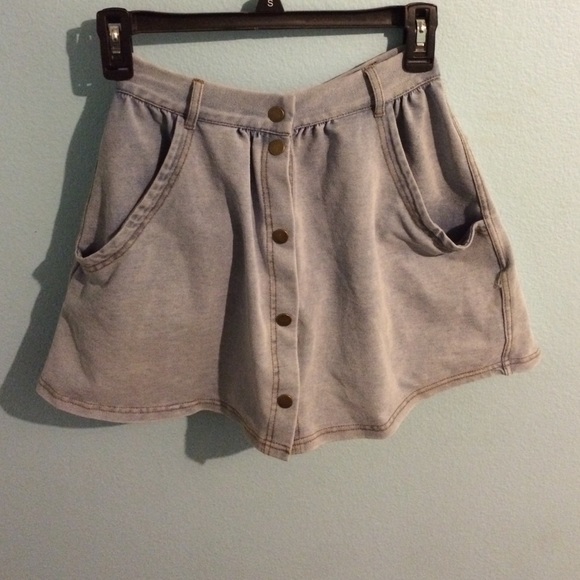 Denim button up skirt