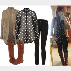 Sheer Polkadot Button Down