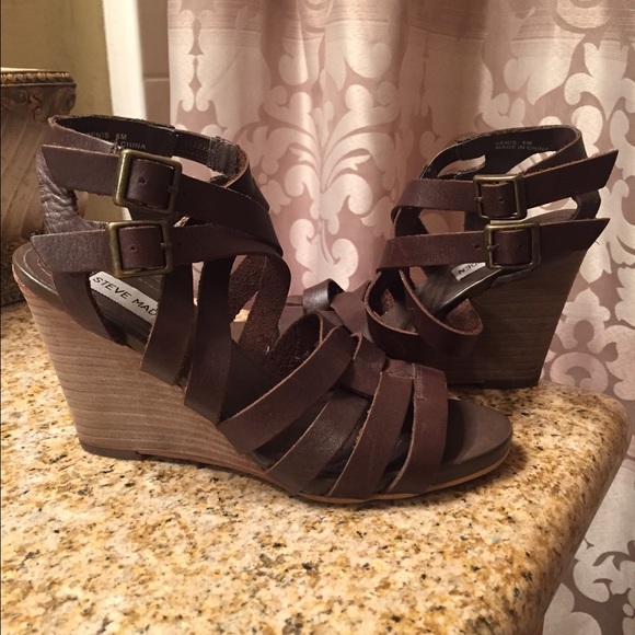 Steve Madden Chocolate Wedges Sz. 6