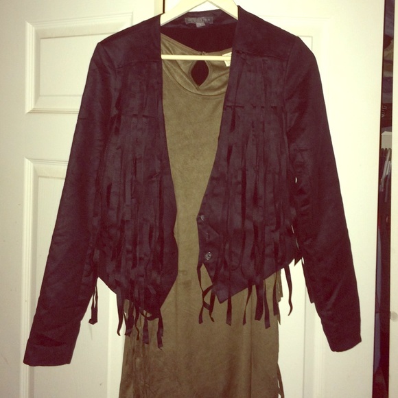Kendal and Kylie fringe suede jacket