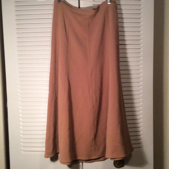 Denim & Co. Moleskin Long a Beige Skirt