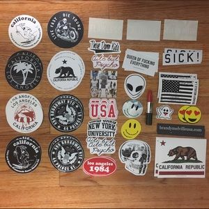 Brandy Melville 49 stickers bundle with pen