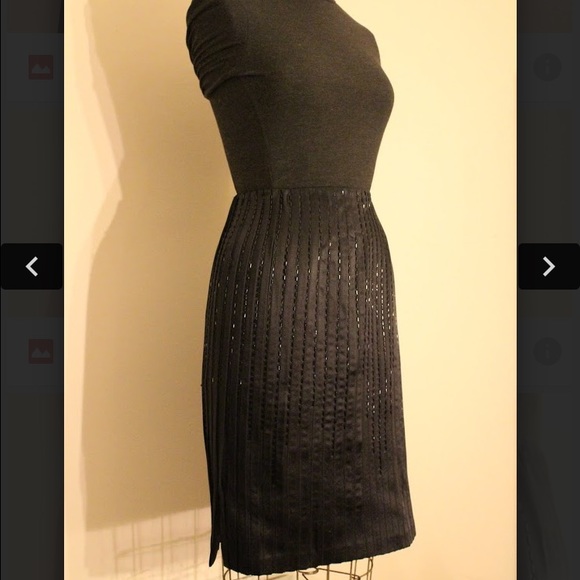 Black skirt with sequin-beaded detail