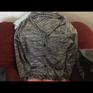 Grey sweater with chain detail