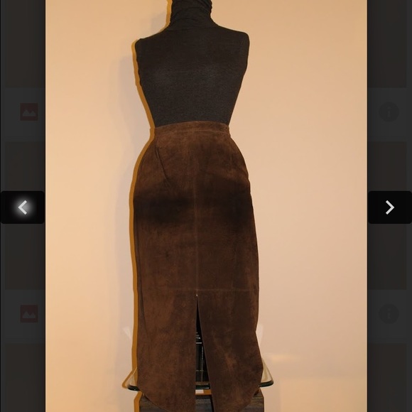 Vintage long suede brown skirt