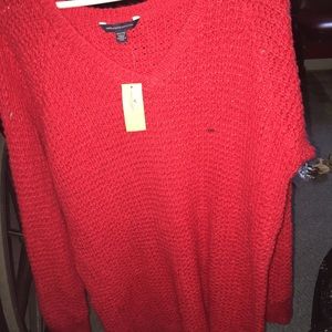 american eagle red sweater NWT