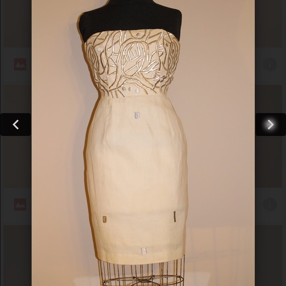 Vintage strapless white cocktail dress - Picture 2 of 3