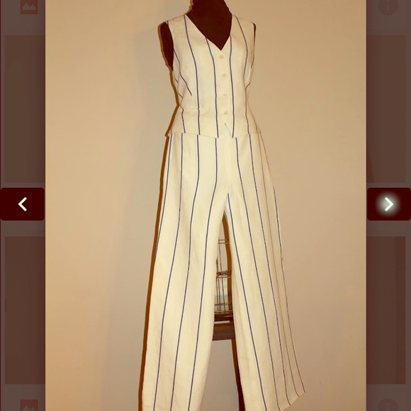 2-piece linen vest/pant set