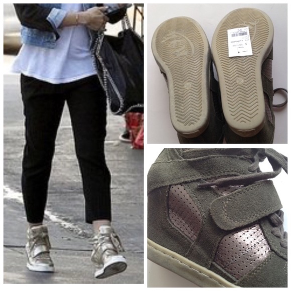 SOLD NEW ASH cool military silver wedge sneakers 8 - Picture 4 of 4