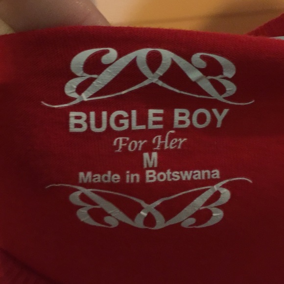 🆕Listing- Bugle Boy Red L/S Scoop Neck Top, Med - Picture 2 of 4
