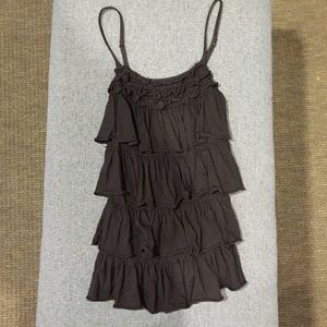 Black Ruffled tank top from Express XXS
