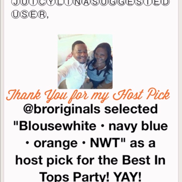 🎉HP 10/9🎉Blouse•white• navy blue• orange•NWT - Picture 4 of 4