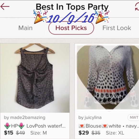 🎉HP 10/9🎉Blouse•white• navy blue• orange•NWT - Picture 3 of 4