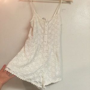 H&M conscious collection cream lace romper