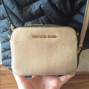Gold Michael Kors cross body bag