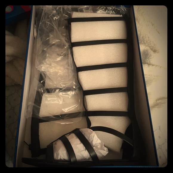 Black gladiator sandals