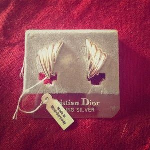 Vintage Dior Sterling Silver Clip On Earrings
