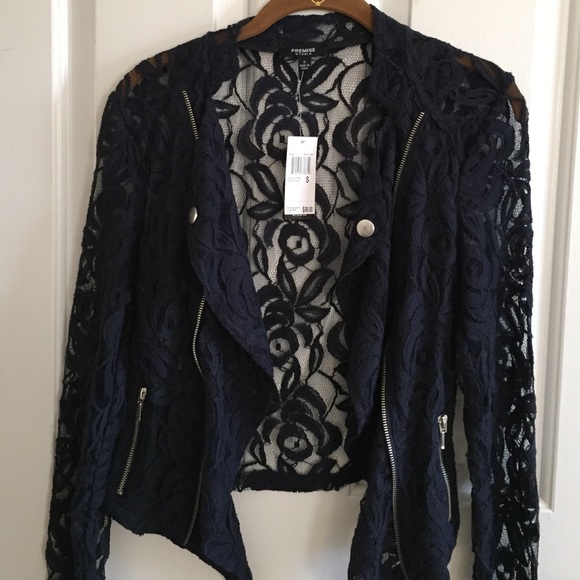 NWT ...navy lace modern jacket! Too cute!