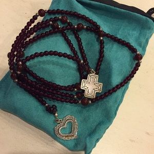 Silpada Garnet Beaded Lariat Necklace