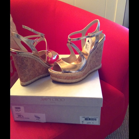 Gorgeous, brand new Jimmy Choo wedges with tags!