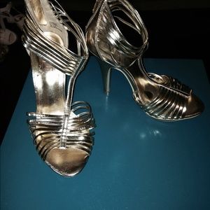 Gold strappy sandals