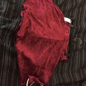 Maroon velvet skirt