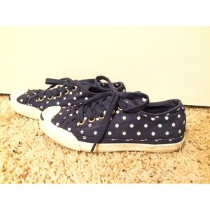 Polka Dot Jack Purcell Converse Style Shoes-Navy
