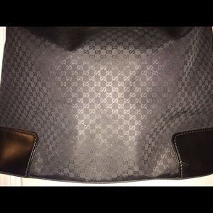 Authentic Gucci GG Nylon shoulder black tote