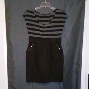 Nice Black And Gray Midi Dress