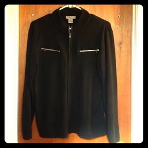 🍁Black Zip-Up Sweater w/ Zipper Pockets🍁
