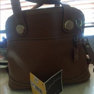 Dooney & Bourke Tan Sm Zip Satchel CarioLeather