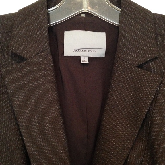 NWOT Classiques Entier Brown Wool Blazer - Picture 3 of 4