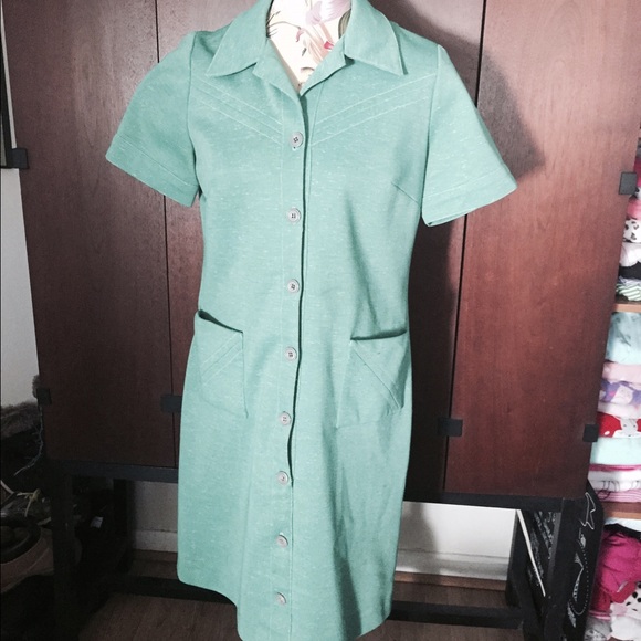 Vintage teal pocket dress