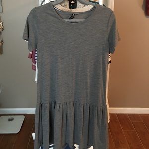 Grey cotton drop waist dress