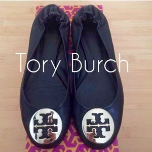 Tory Burch black Reva flats
