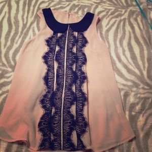 Sheer, lace, collared tank