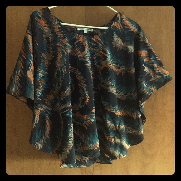 Navy printed blouse from Nordstoms - Picture 1 of 2