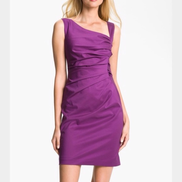 Suzi Chin for Maggy Boutique Plum Ruched Dress