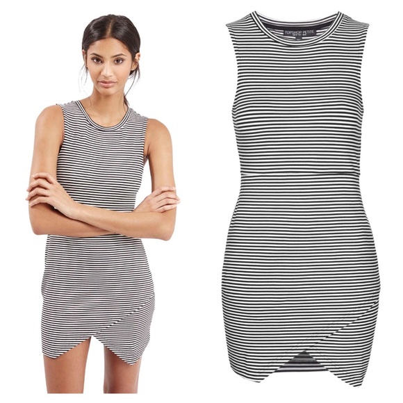 TOPSHOP stripe bodycon dress - Picture 1 of 3