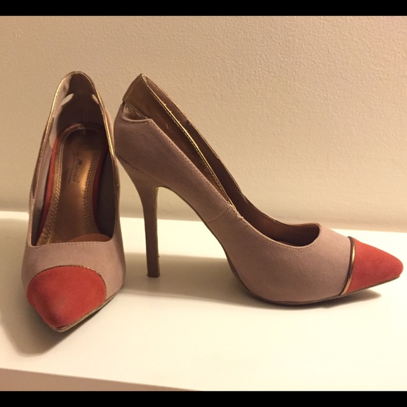 Suede Cap-toe Stilettos Sz 6