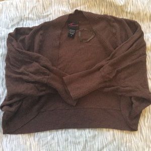 Brown plus size shrug