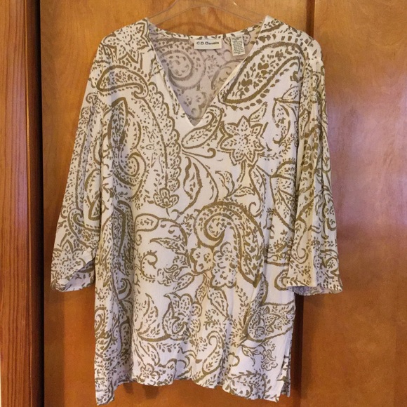 C.D. Daniels 3/4 Sleeve Blouse 2X