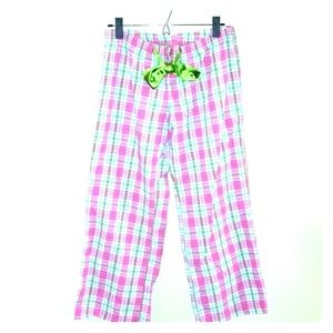 VS Plaid pink and green Capri PJ pants